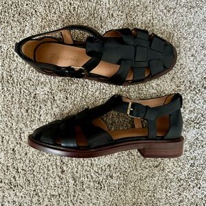 Madewell rina leather fisherman sandals in black 🖤🤎 size 7.5